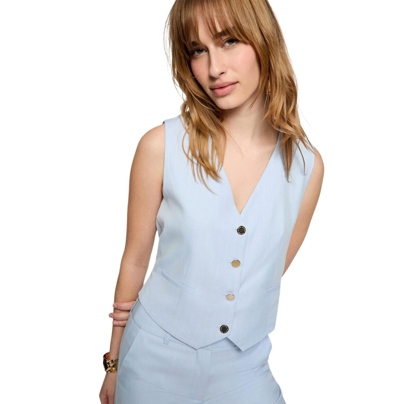 Morgan De Toi Gilet Dames Lichtblauw