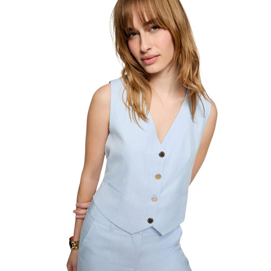 Morgan De Toi Gilet Dames Lichtblauw