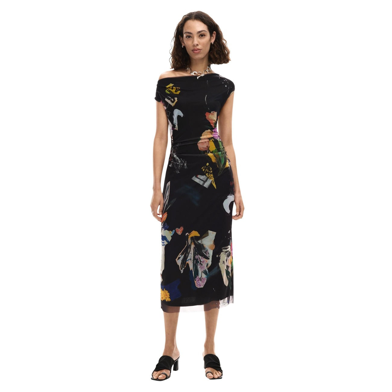 Desigual Print Jurk Dames Zwart