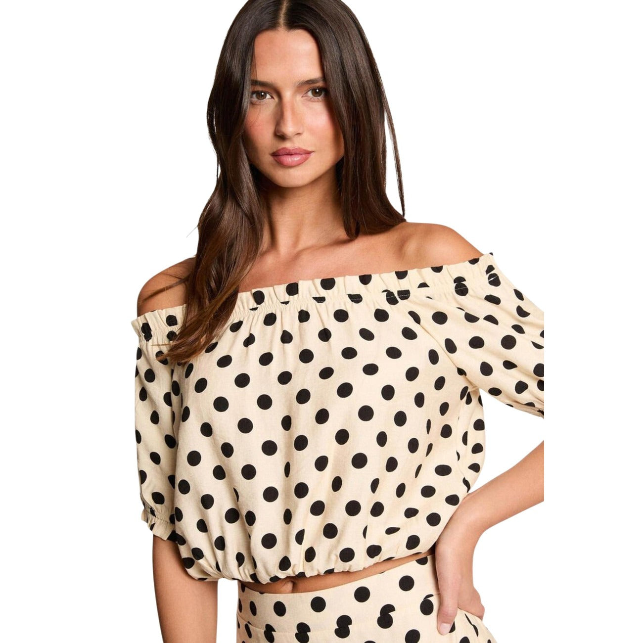 Morgan De Toi Polkadot Blouse Dames Beige