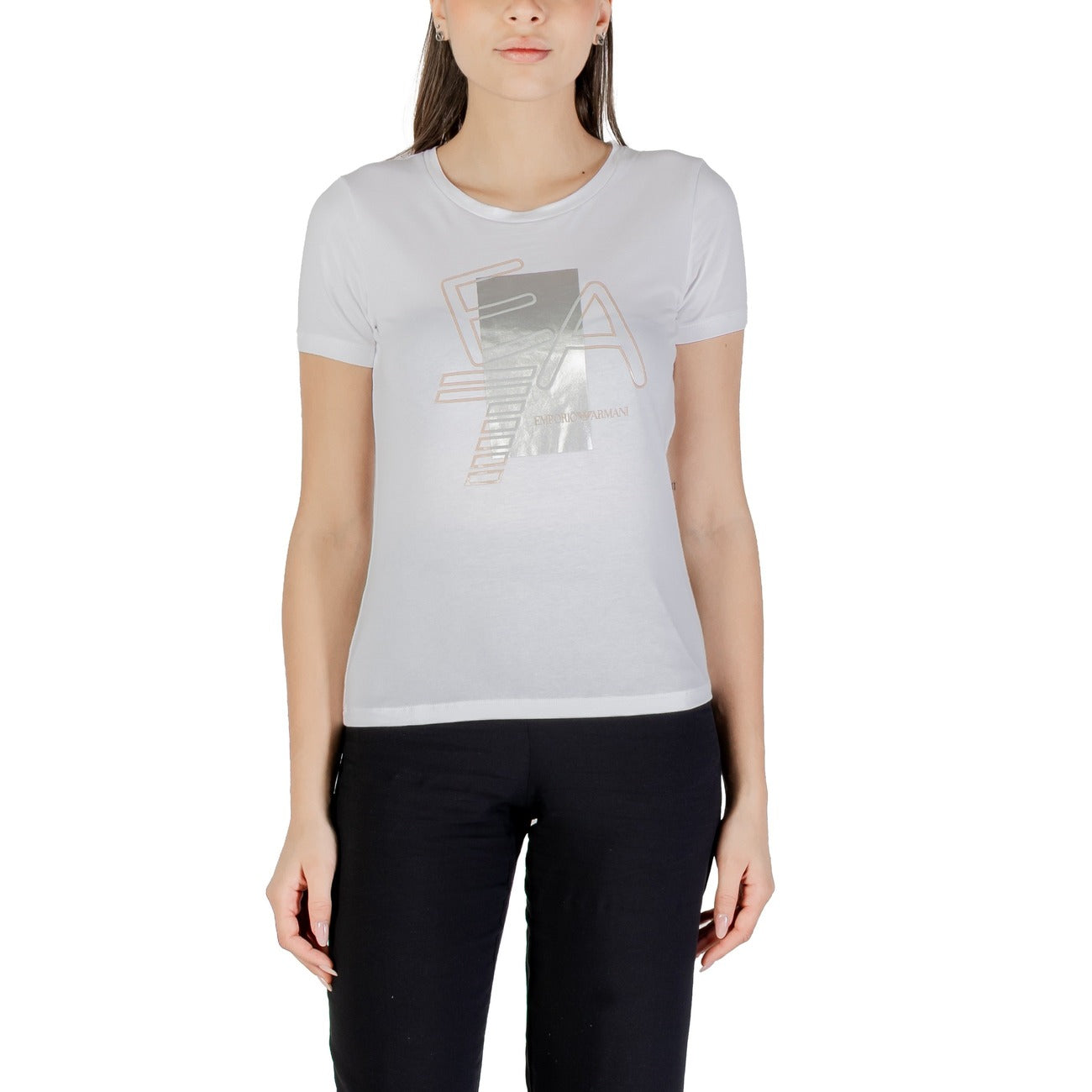 EA7 Emporio Armani Print T-shirt Dames Zwart