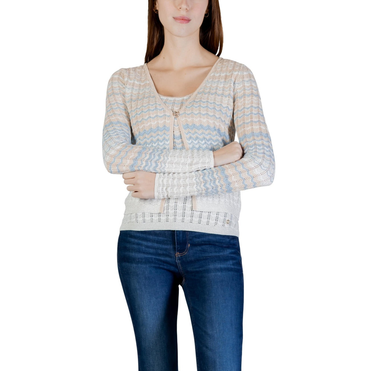 Guess Lurex Cardigan Dames Beige