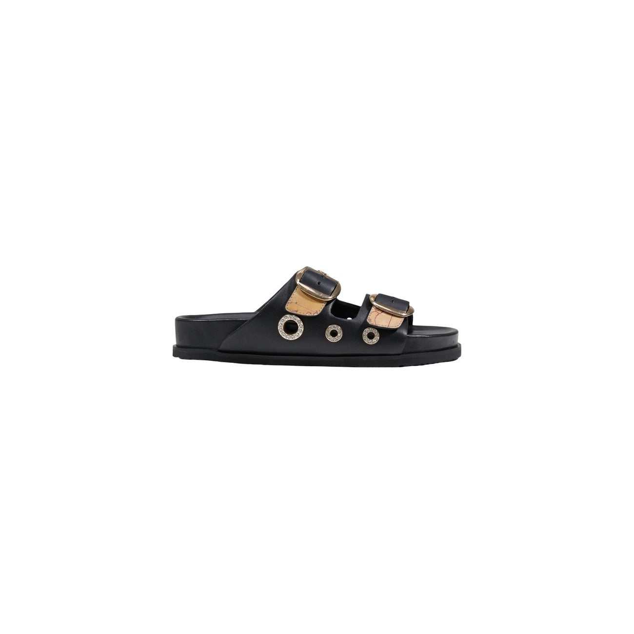 Alviero Martini Prima Classe Slippers Dames Zwart Print