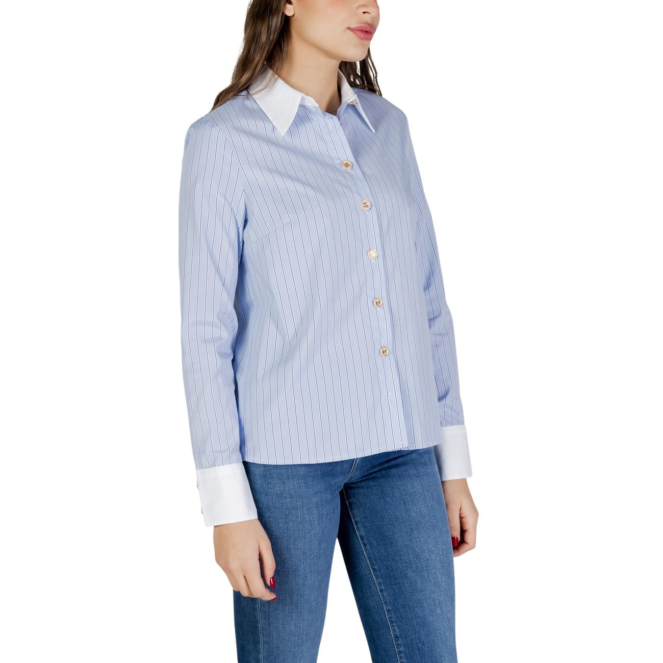 Morgan De Toi Gestreepte Blouse Dames Lichtblauw