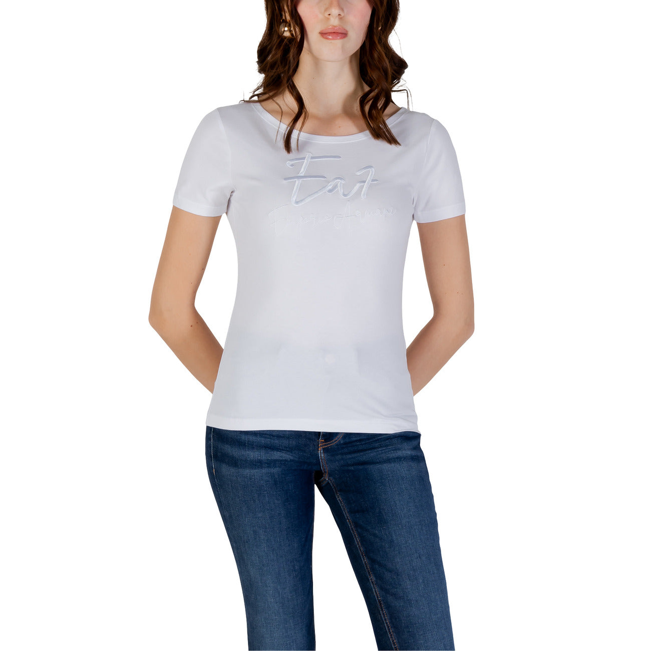 Ea7 T-shirt Dames Wit
