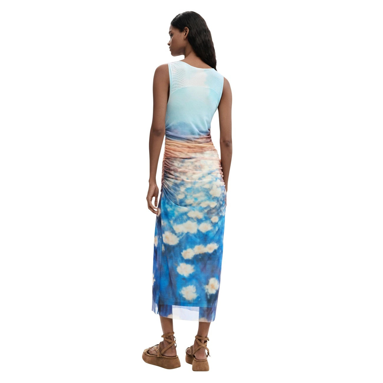 Desigual Mouwloze Jurk Dames Lichtblauw