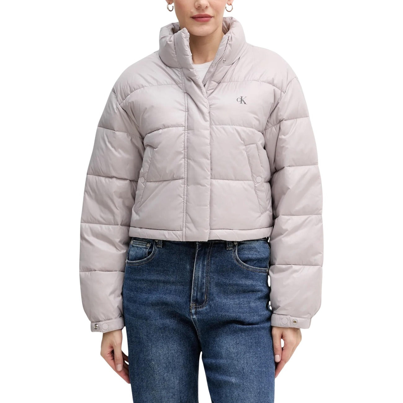 Calvin Klein Jeans Windjack Dames Grijs – Ritssluiting & 100% Polyamide
