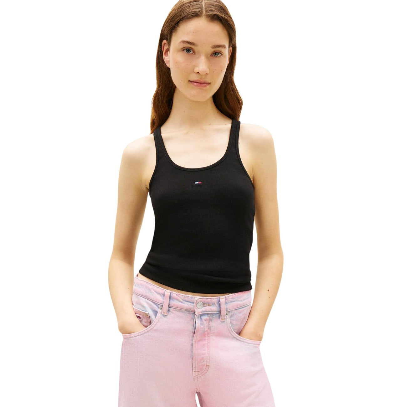 Tommy Hilfiger Jeans Tanktop Dames Zwart