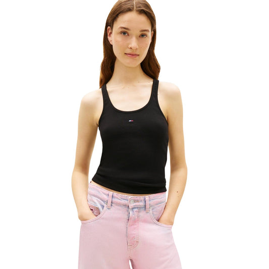 Tommy Hilfiger Jeans Tanktop Dames Zwart