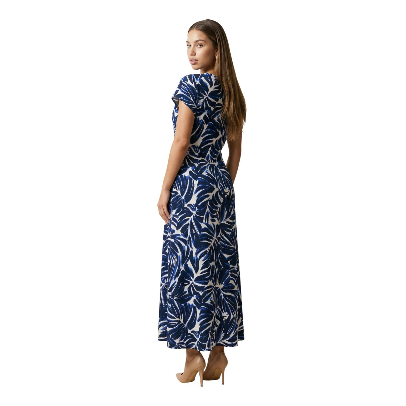 Only Elegante Jurk Dames Blauw Bruin