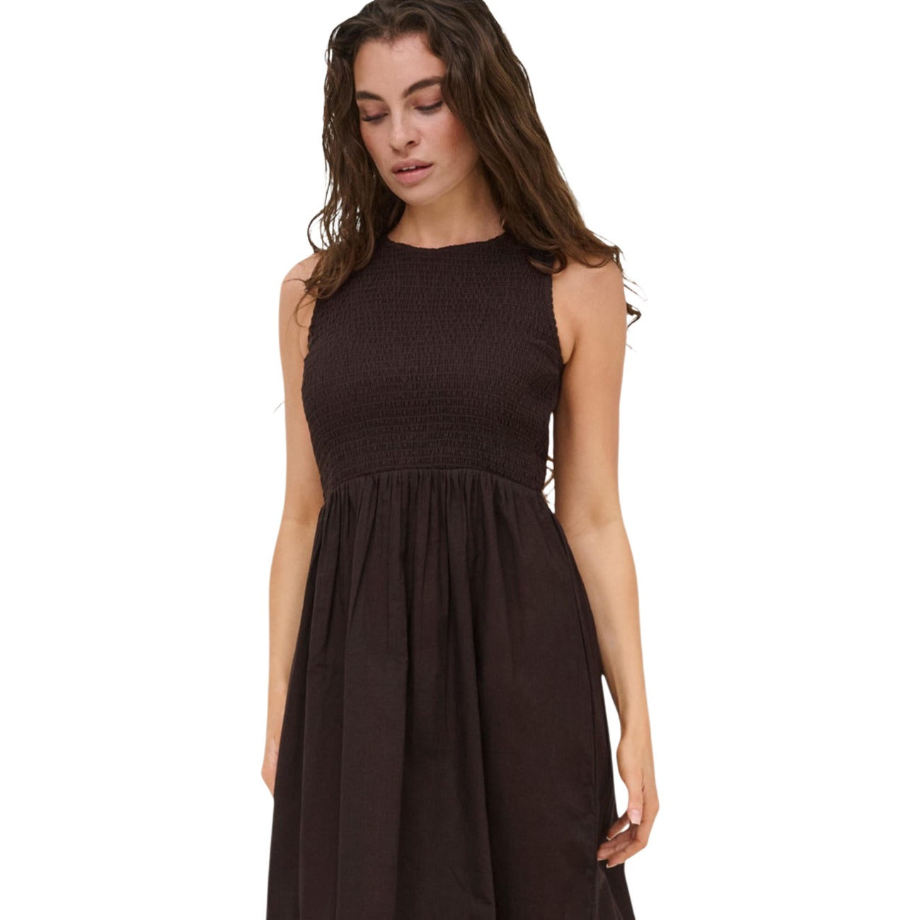 Jacqueline De Yong Elegante Jurk Dames Bruin
