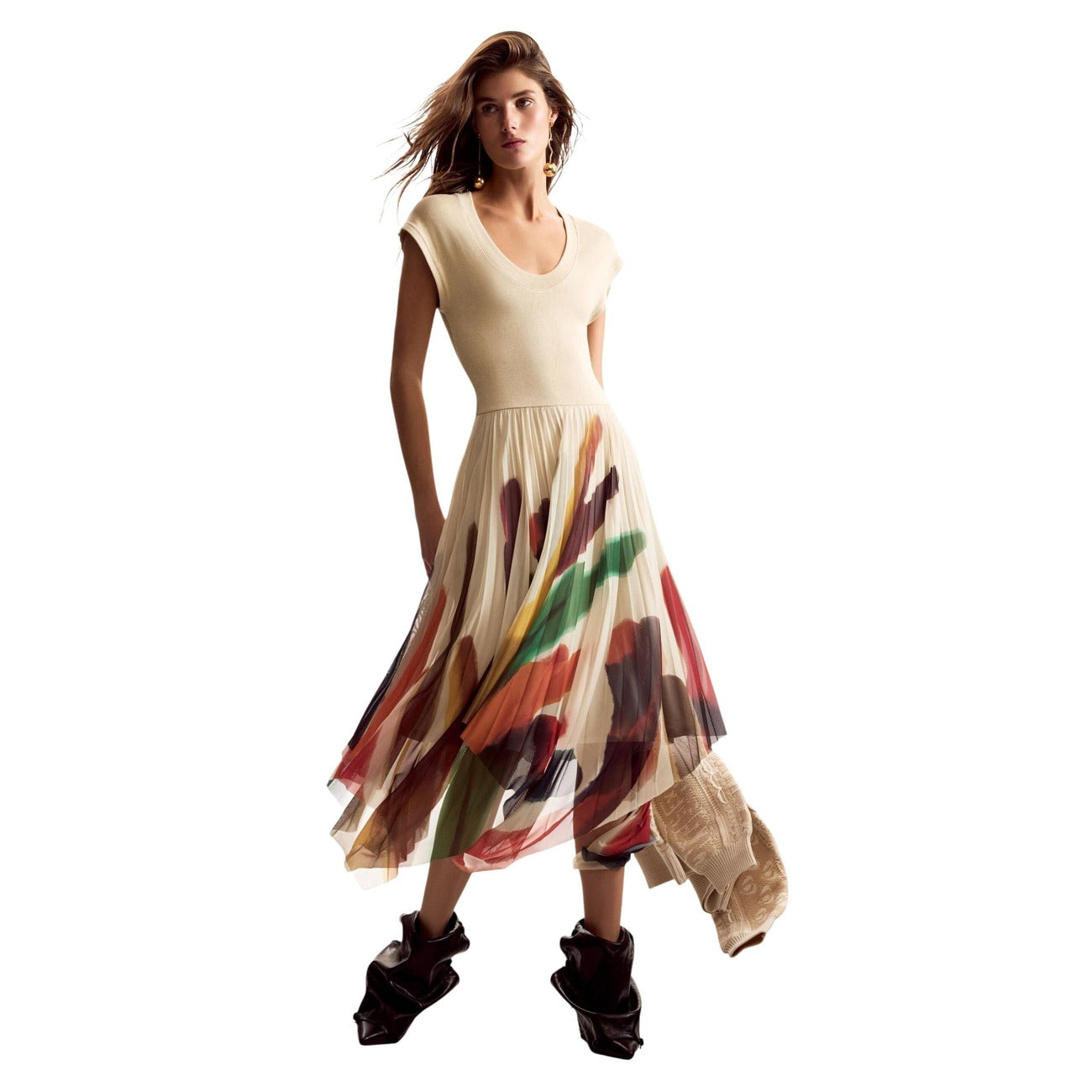 Desigual Print Jurk Dames Beige