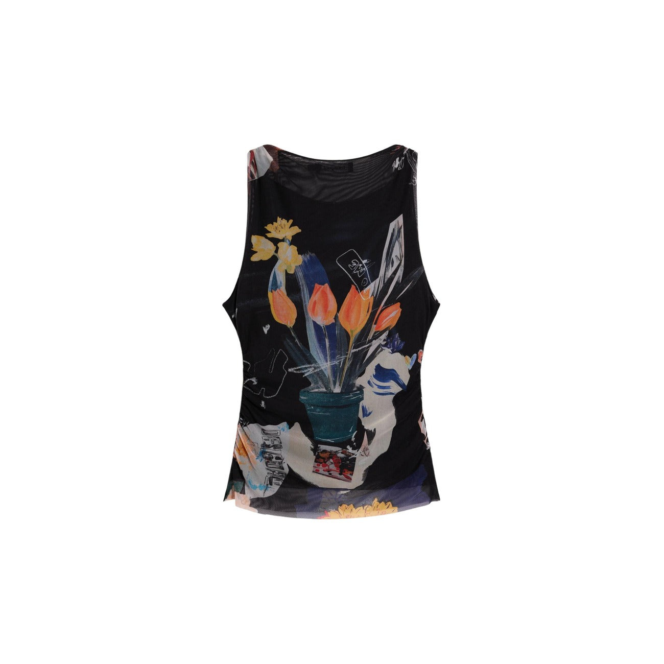 Desigual Bloemen Top Dames Zwart