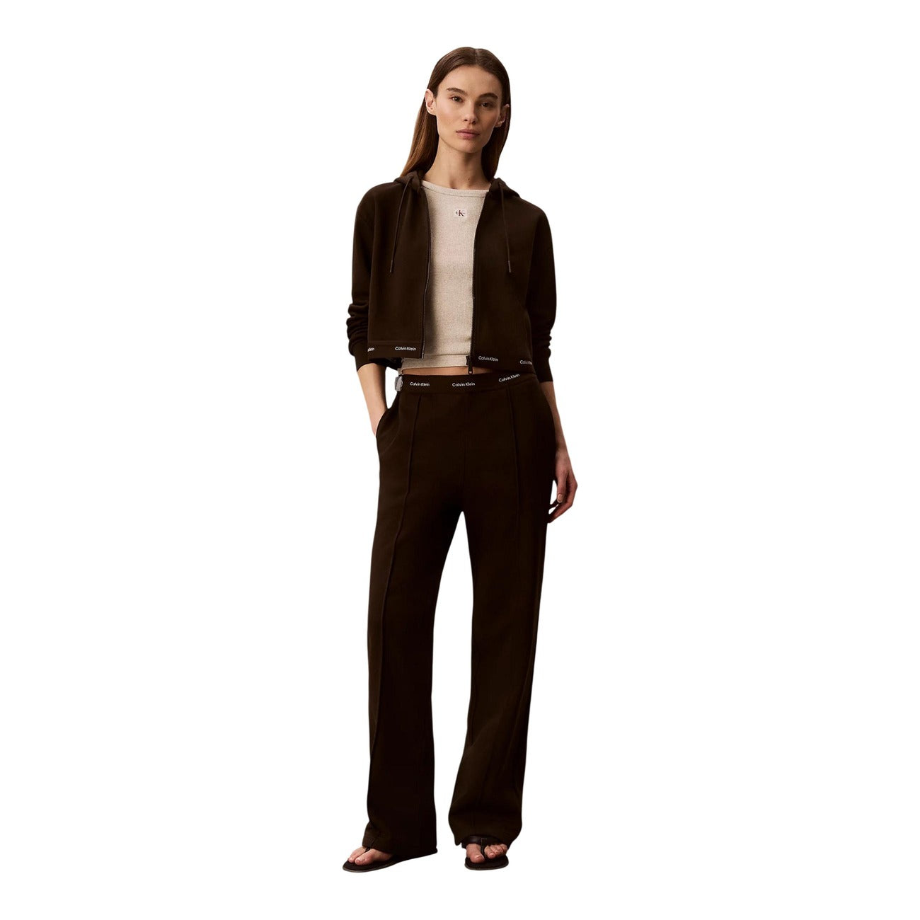 Calvin Klein Jeans Broek Dames Bruin