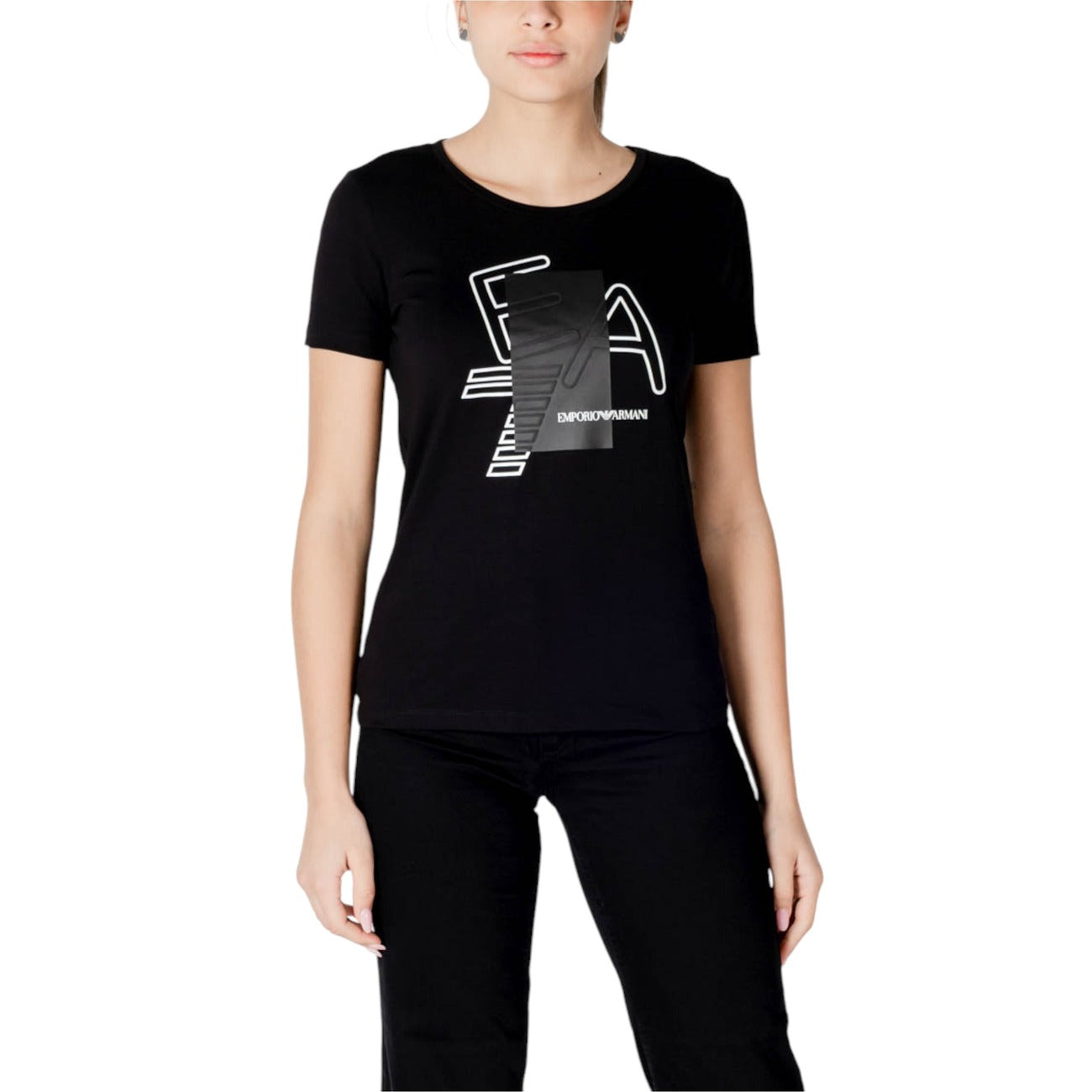 EA7 Emporio Armani Print T-shirt Dames Zwart