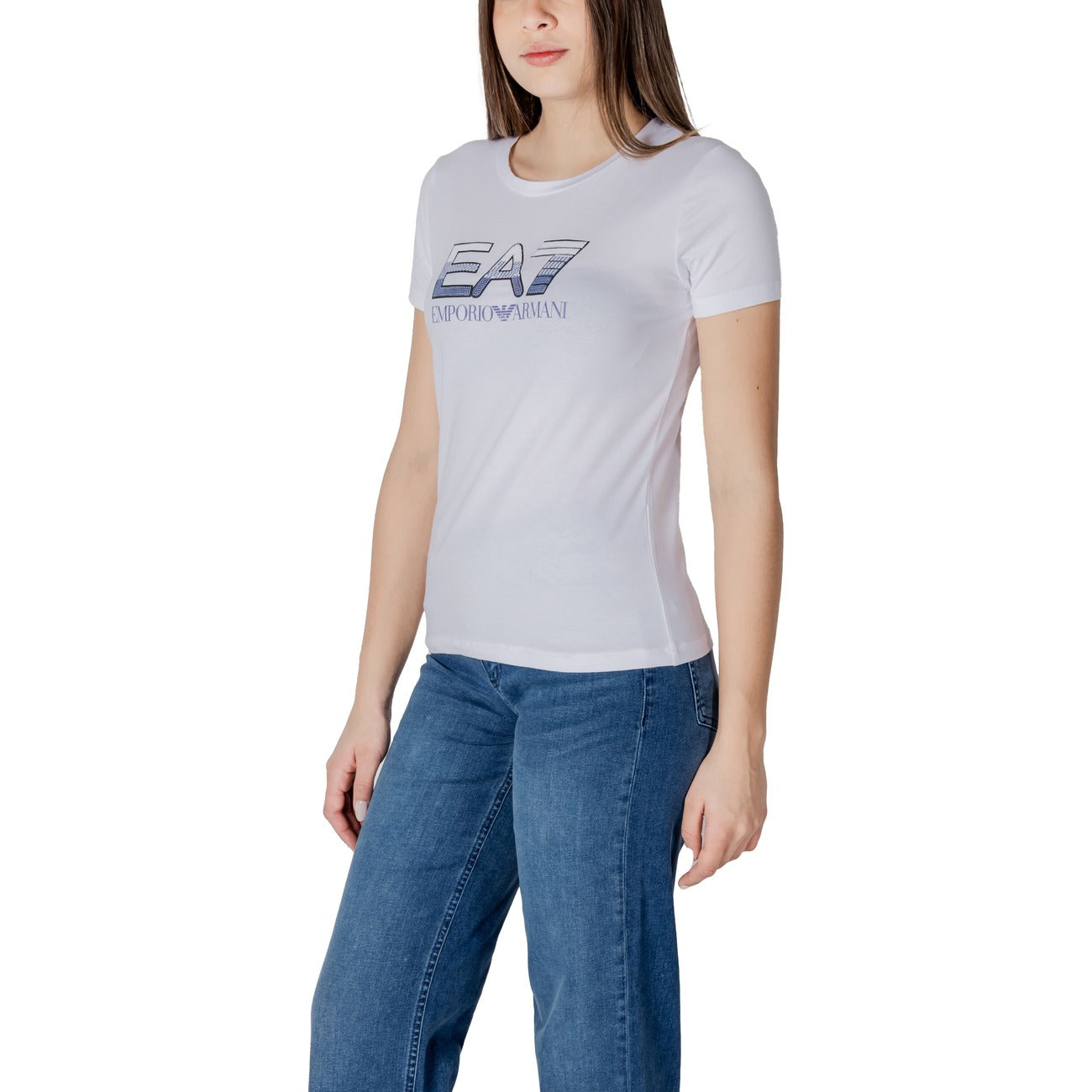 EA7 Emporio Armani Print T-shirt Dames Wit