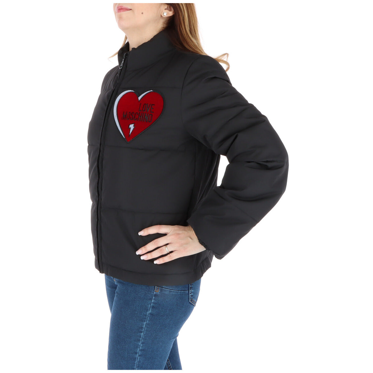 Love Moschino Windjack Dames Zwart – Print & Ritszakken