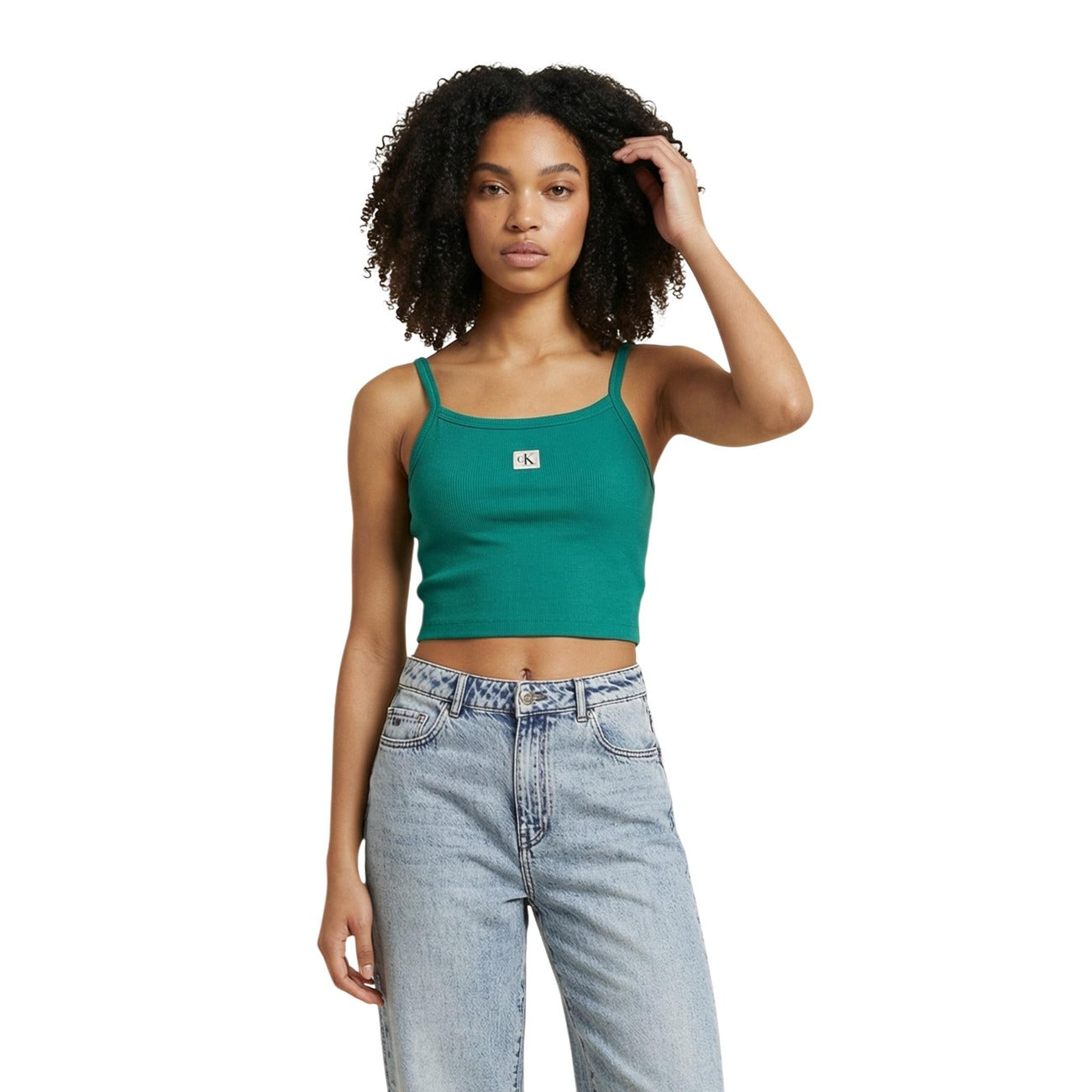 Calvin Klein Jeans Epaullet Top Dames Groen