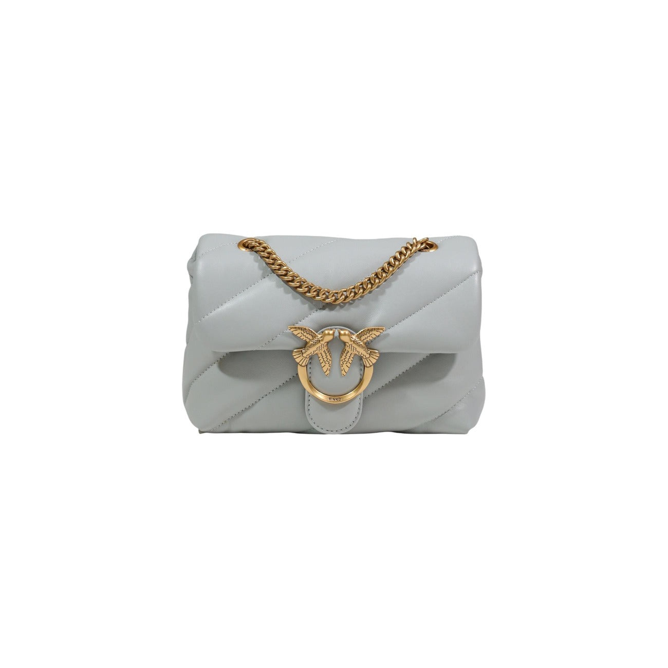 Pinko Leren Handtas Dames Grijs