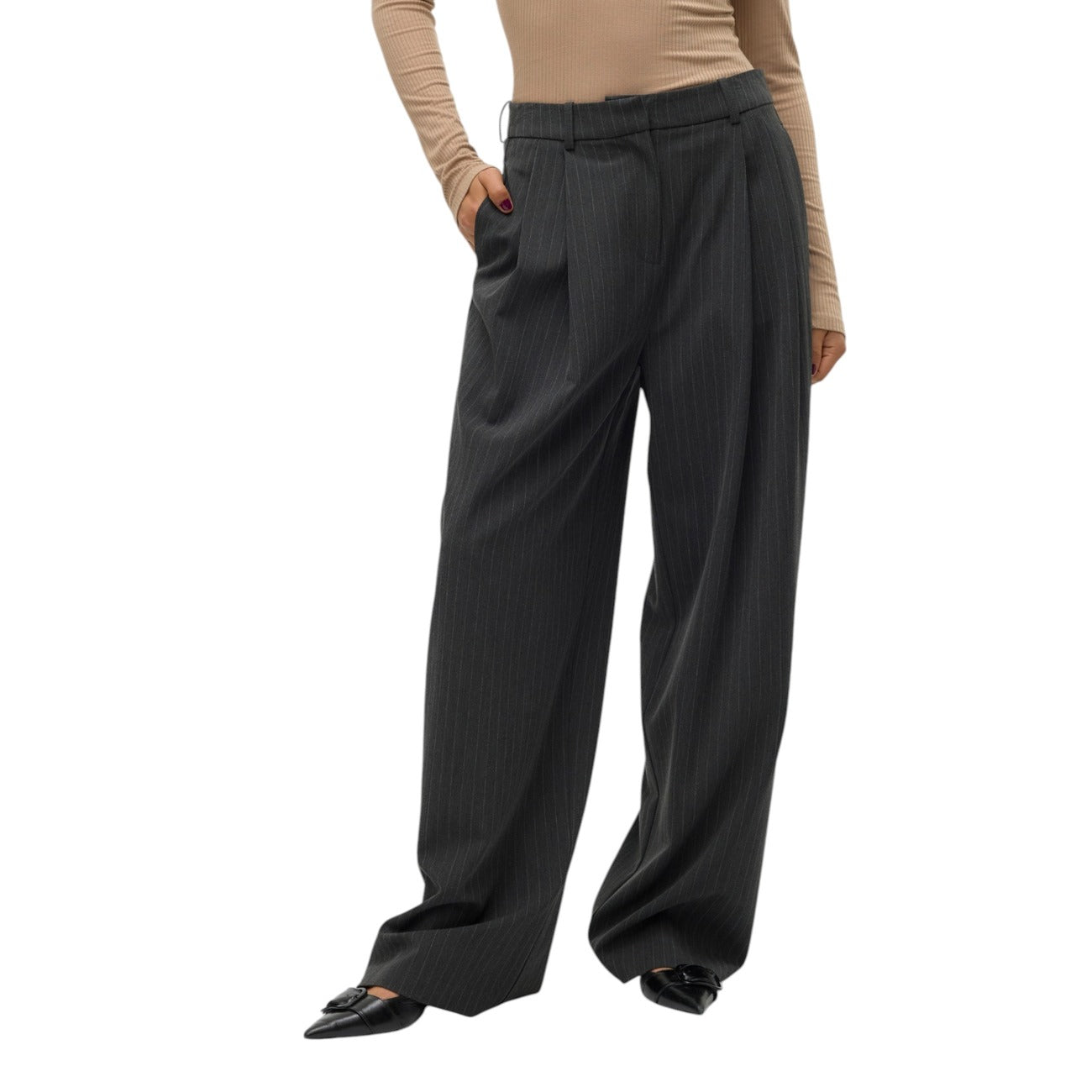 Vero Moda Broek Dames Grijs