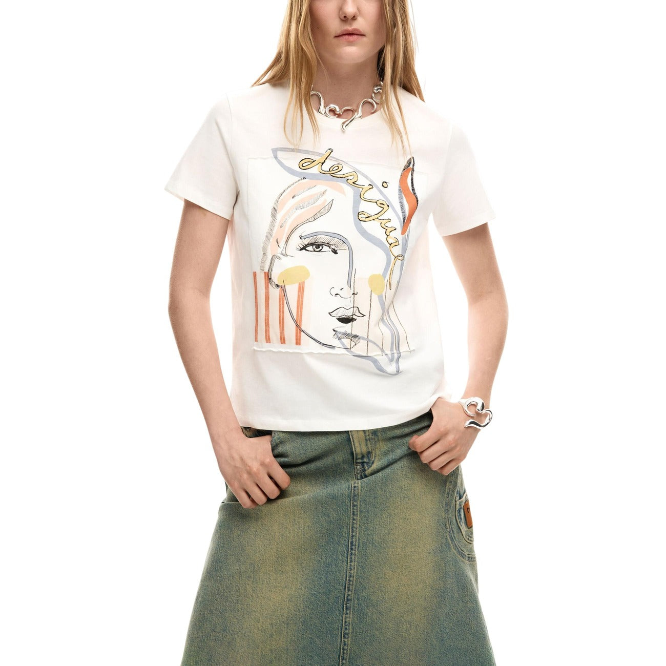 Desigual T-shirt Dames Wit