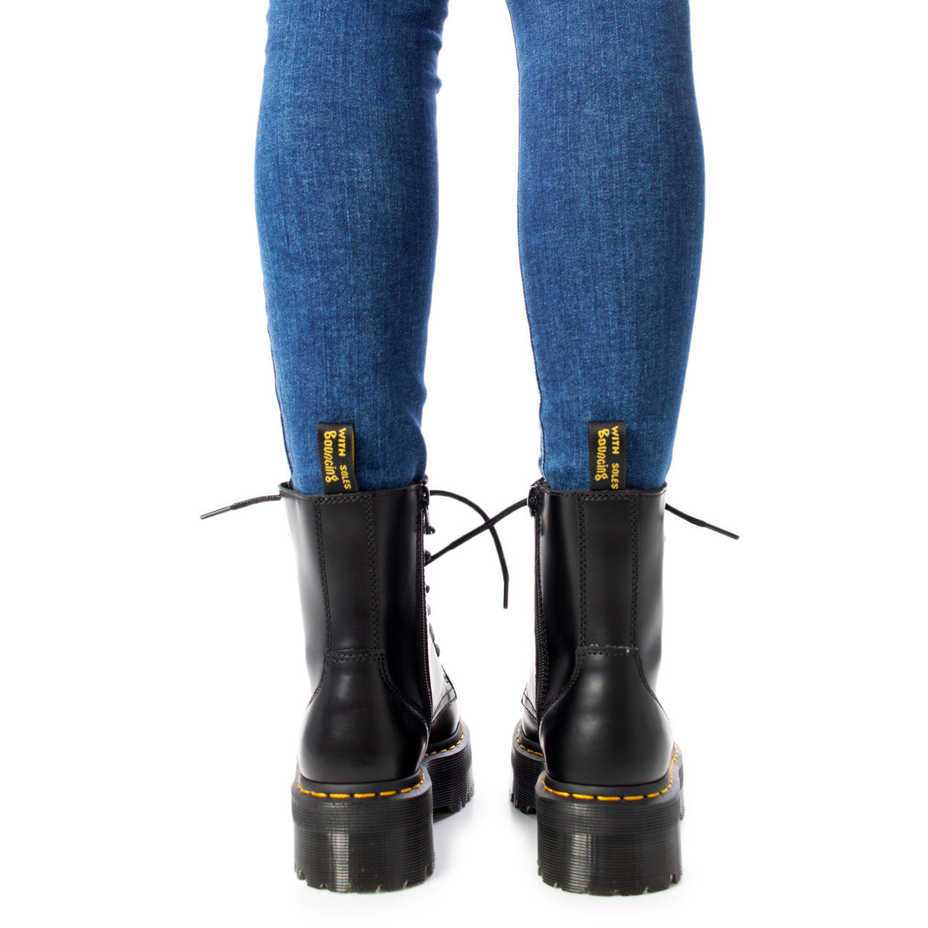 Dr. Martens Laarzen Dames Zwart – Leer & PVC Mix