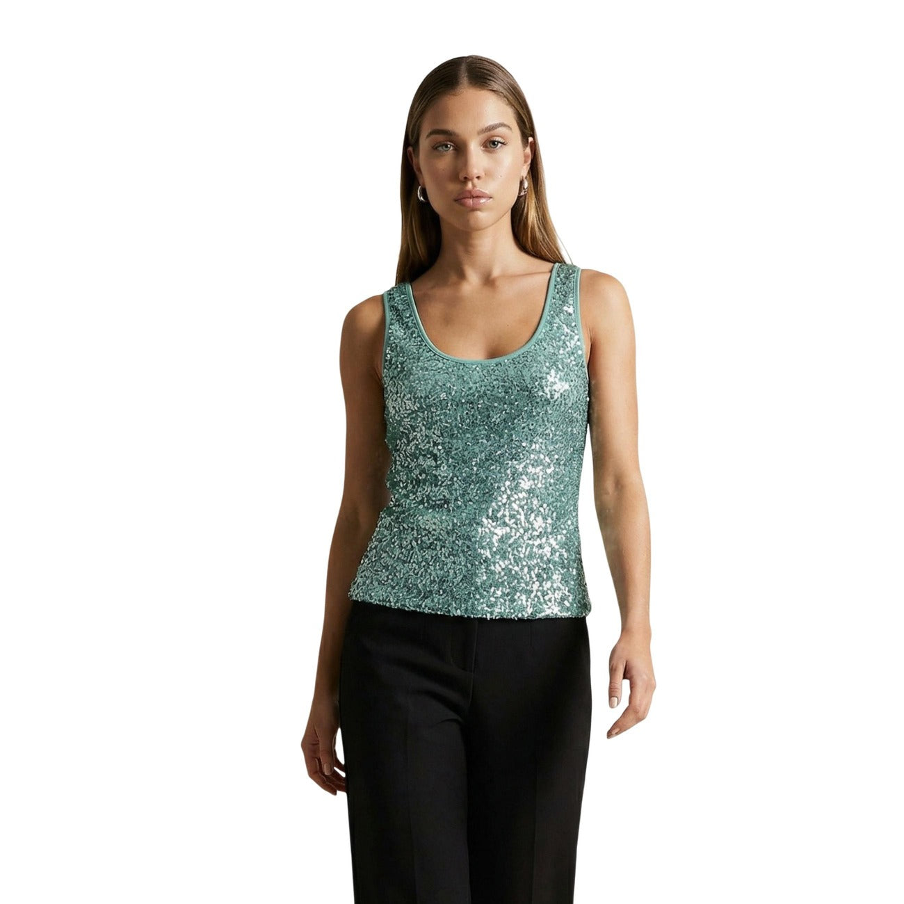 Artigli Pailletten Top Dames Beige
