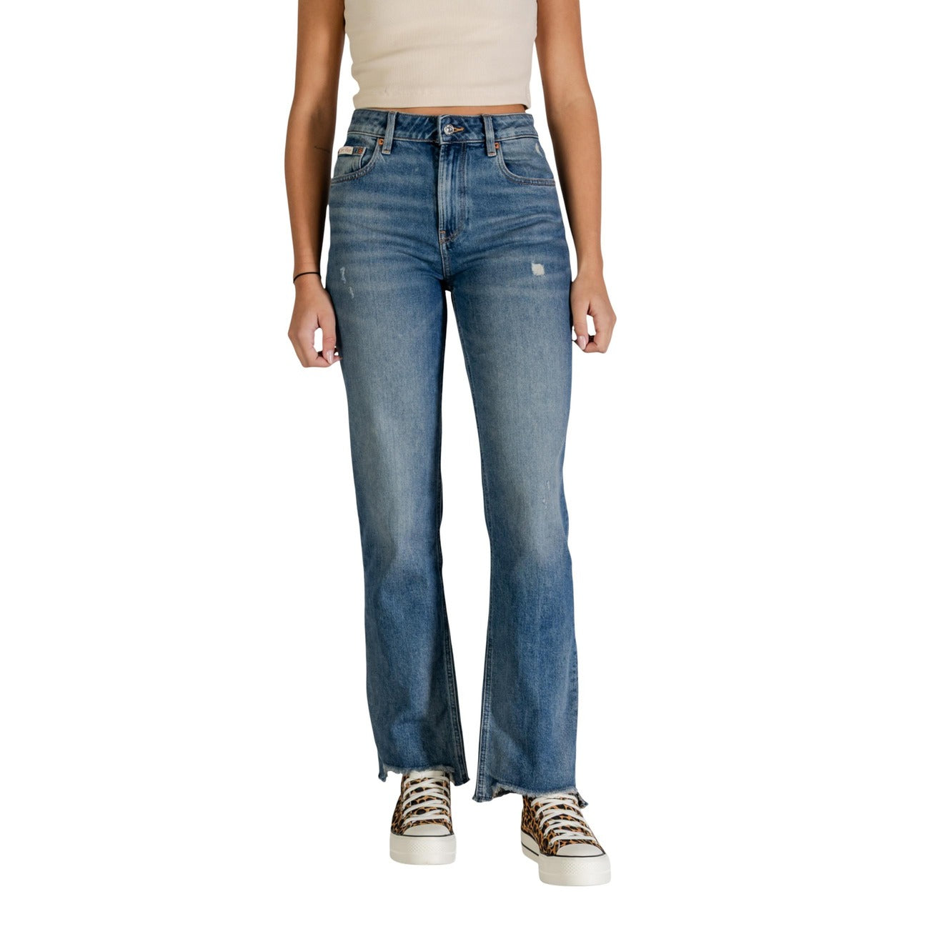 Calvin Klein Gesleten Jeans Dames Lichtblauw