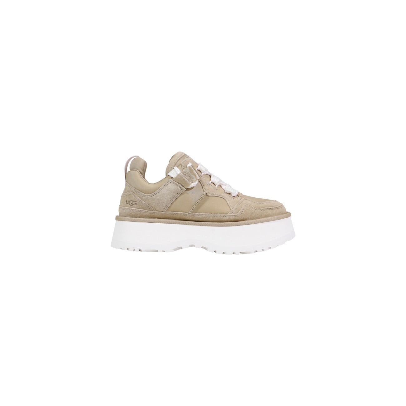 UGG Plateaulaarzen Dames Beige – Leer-Stof Mix