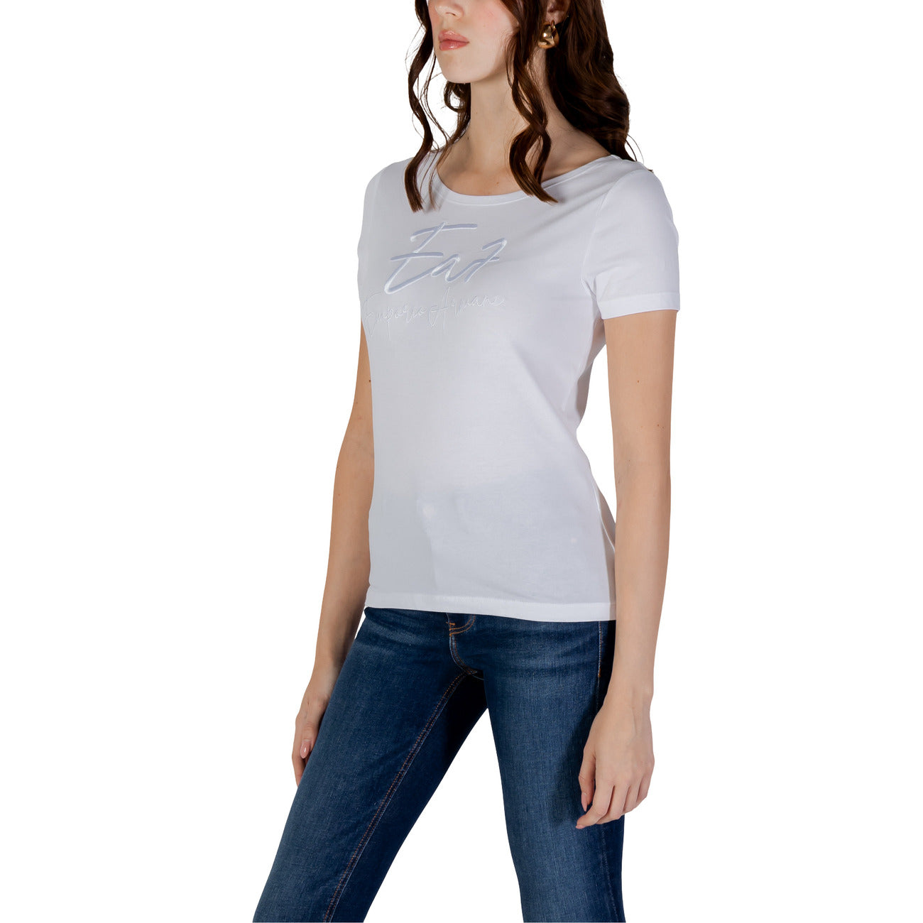 Ea7 T-shirt Dames Wit