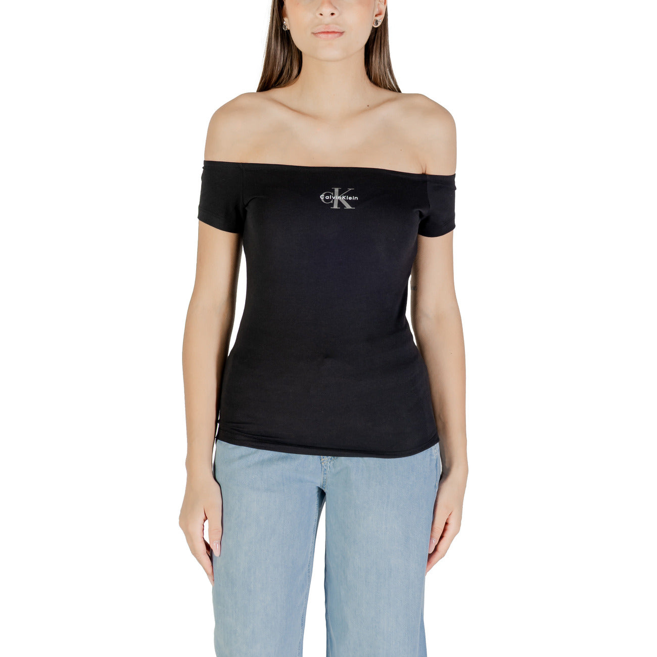 Calvin Klein Jeans Print Top Dames Zwart