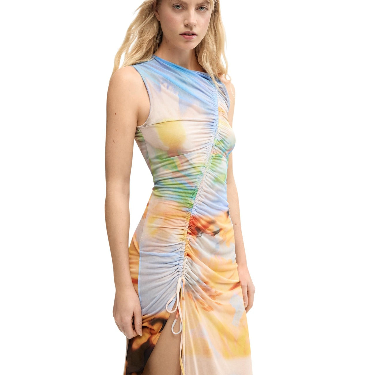 Desigual Mouwloze Bloemenjurk Dames Oranje