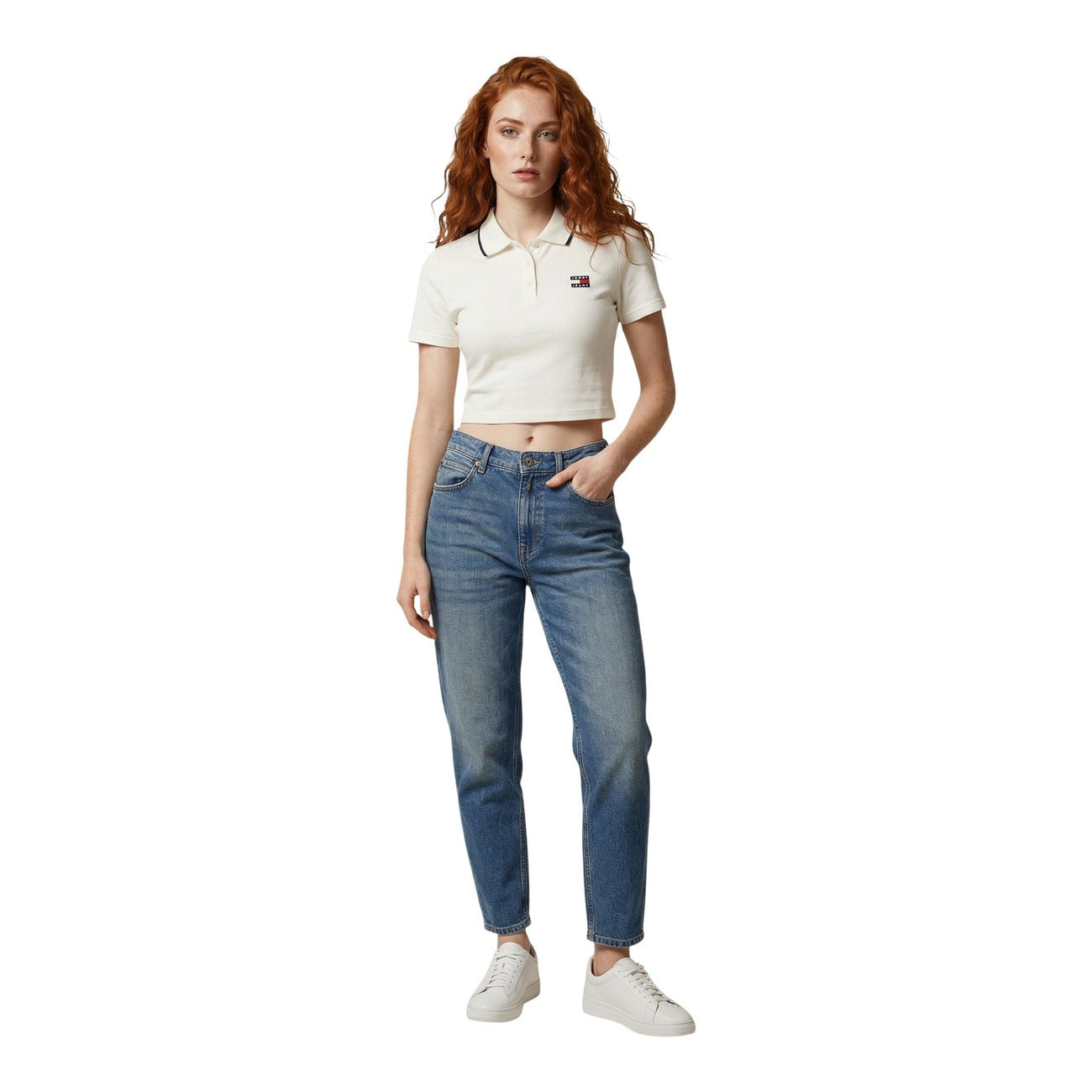 Tommy Hilfiger Jeans Polo Top Dames Wit