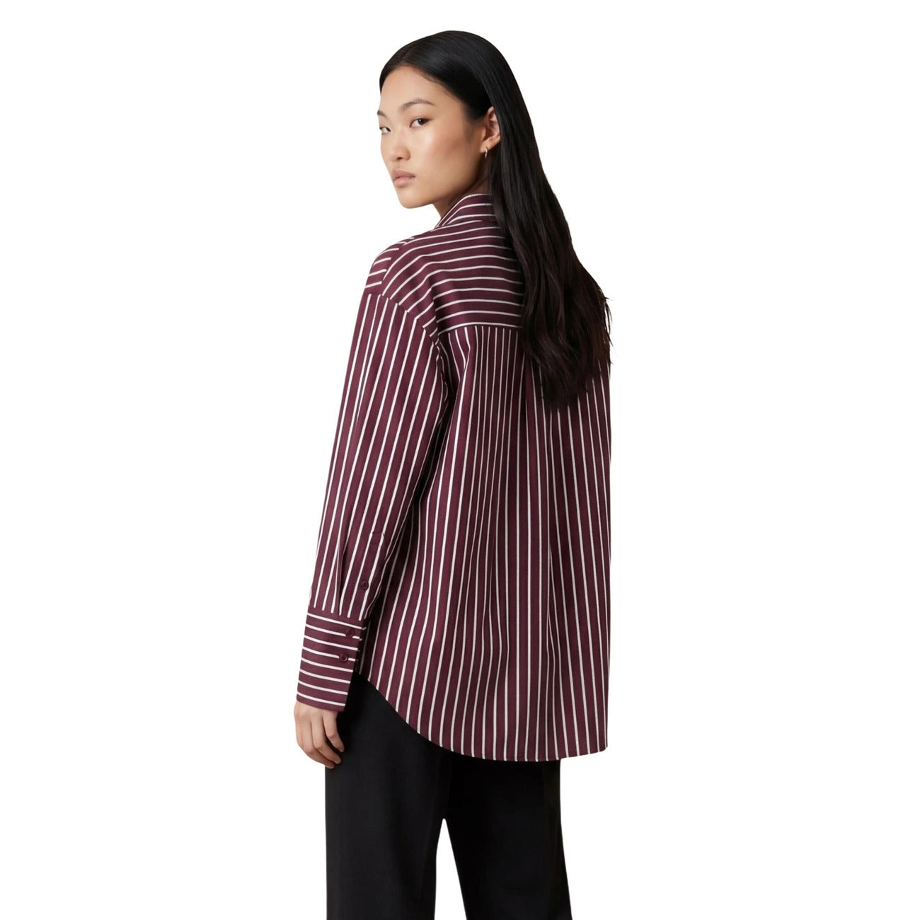 Jacqueline De Yong Shirt Dames Wijnrood Gestreept