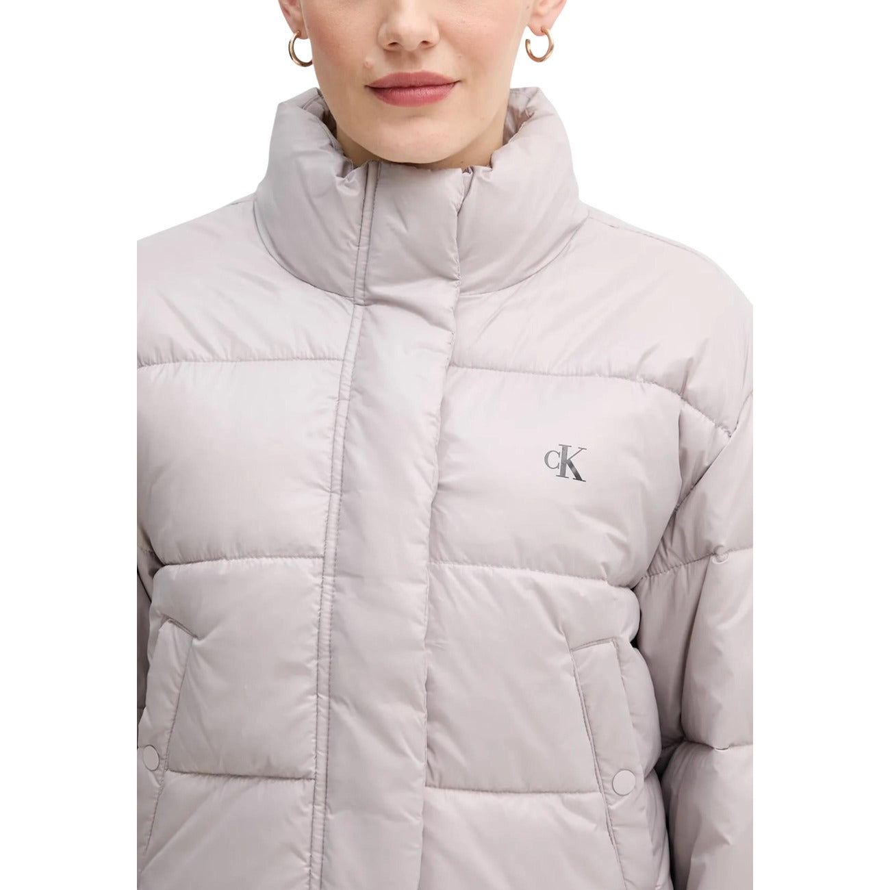 Calvin Klein Jeans Windjack Dames Grijs – Ritssluiting & 100% Polyamide