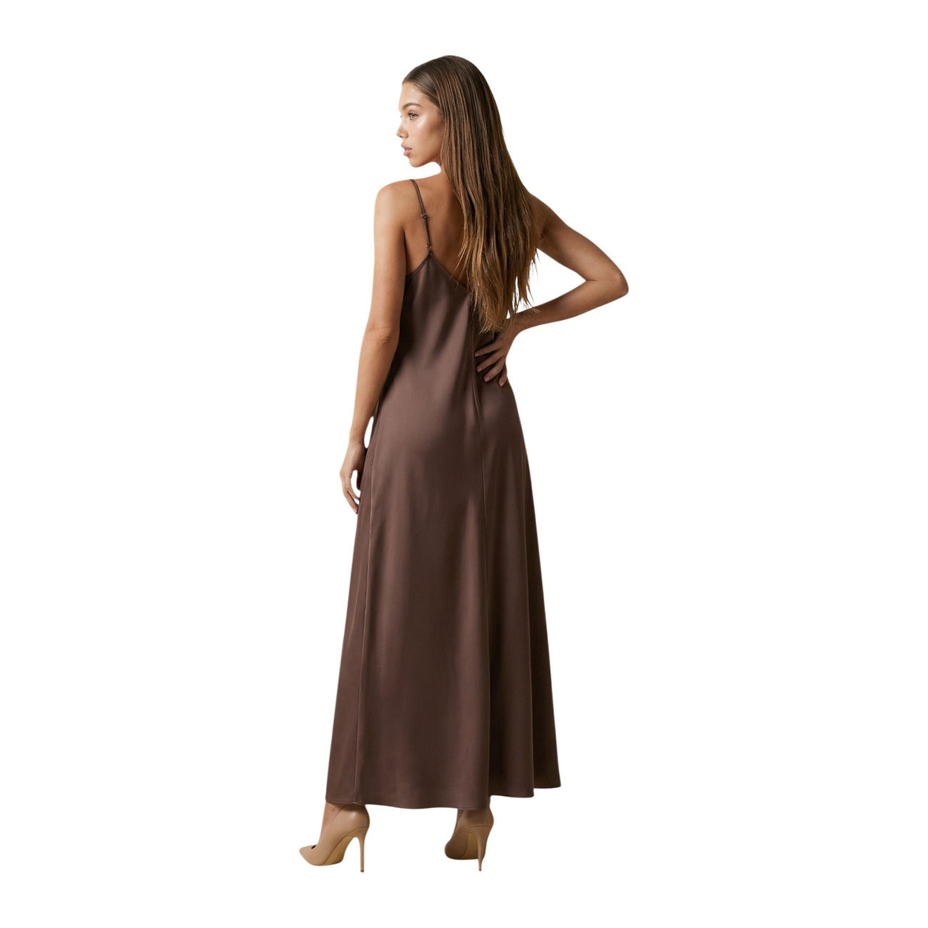 Only Elegante Jurk Dames Bruin