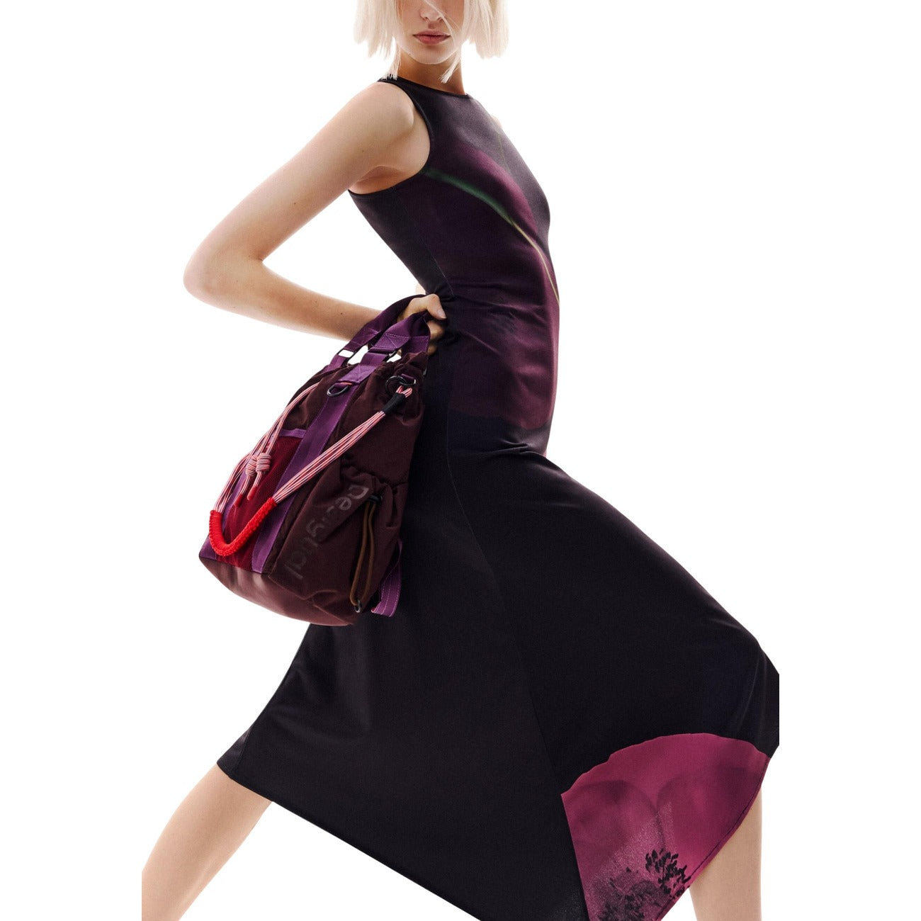 Desigual Mouwloze Bloemenjurk Dames Zwart