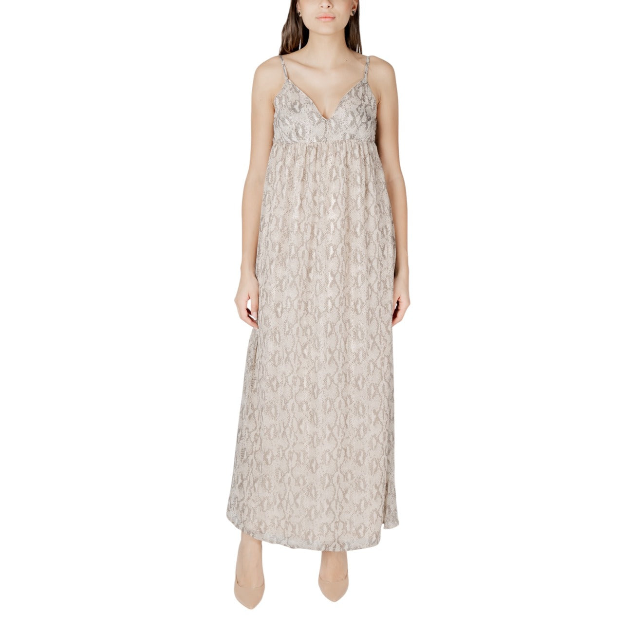 Only Elegante Jurk Dames Beige