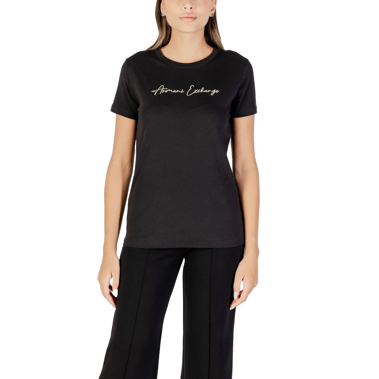 Armani Exchange T-shirt Dames Zwart