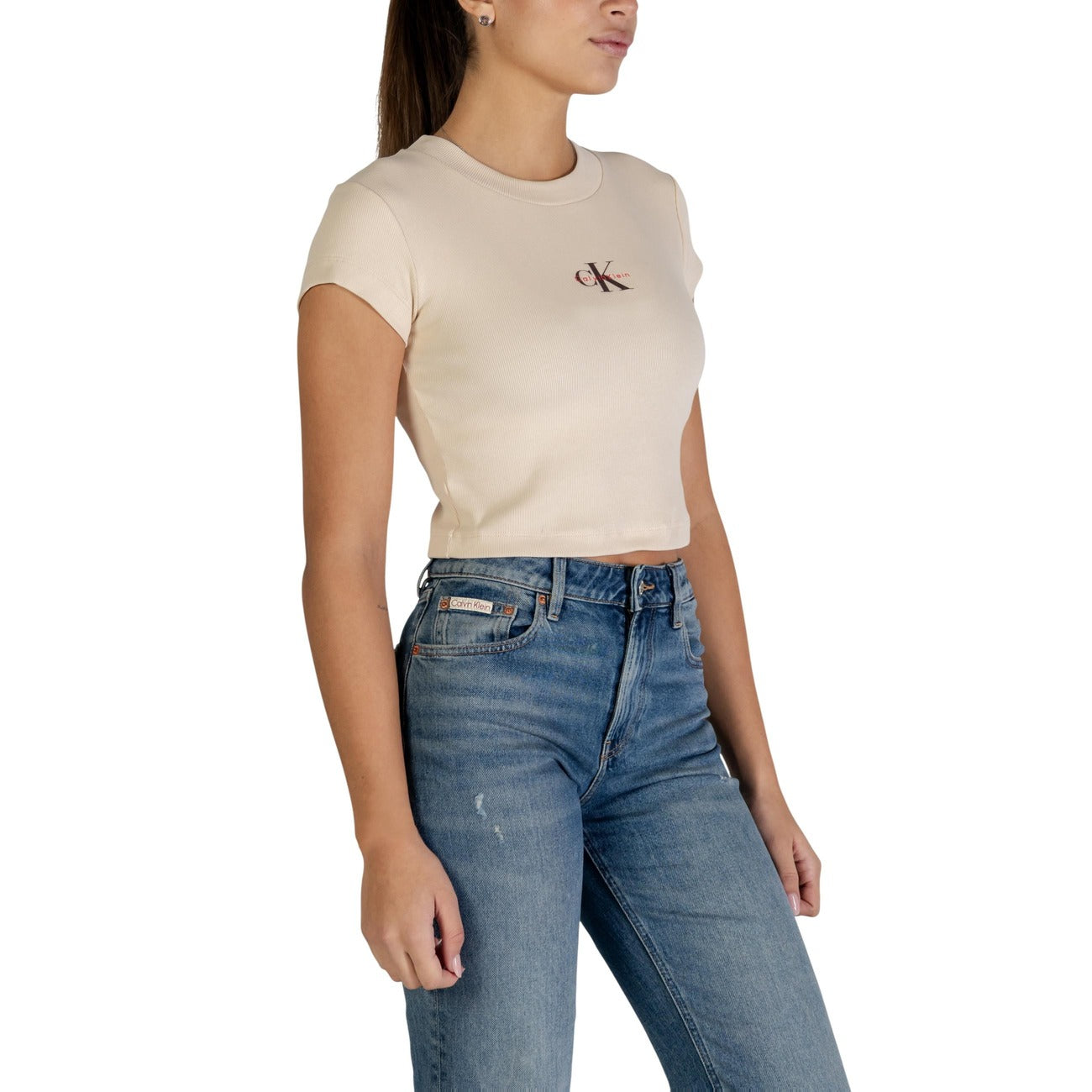 Calvin Klein Jeans T-shirt Dames Beige