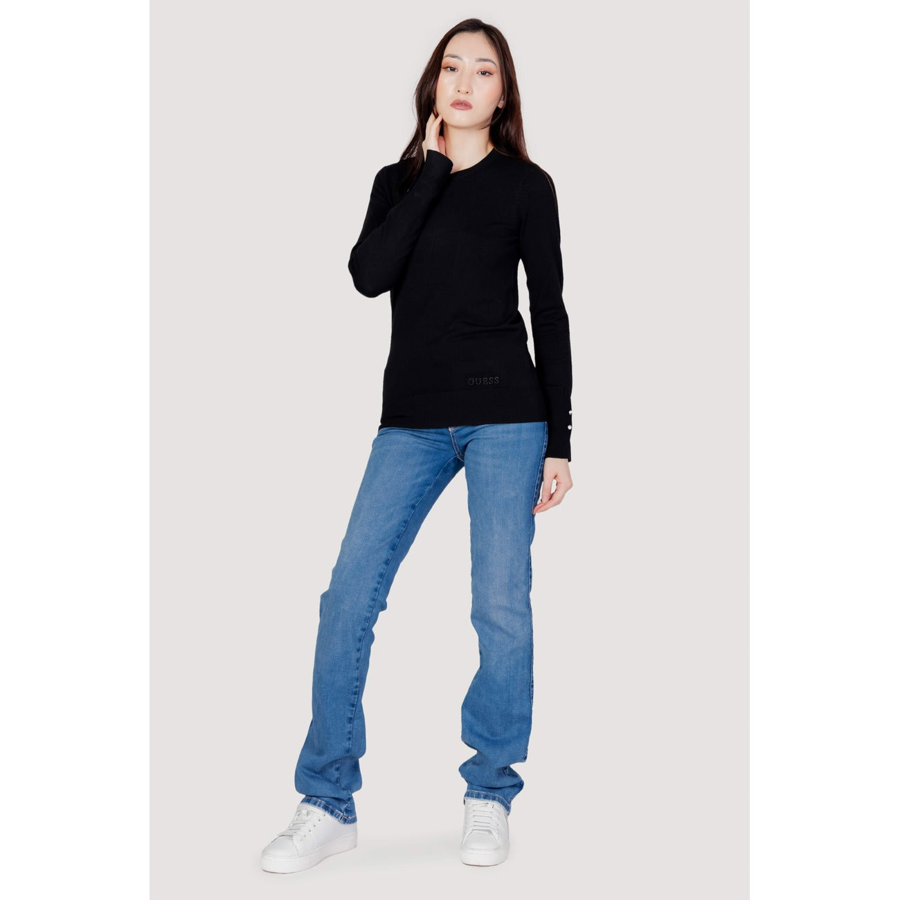 Guess Katoenen Trui Dames Zwart