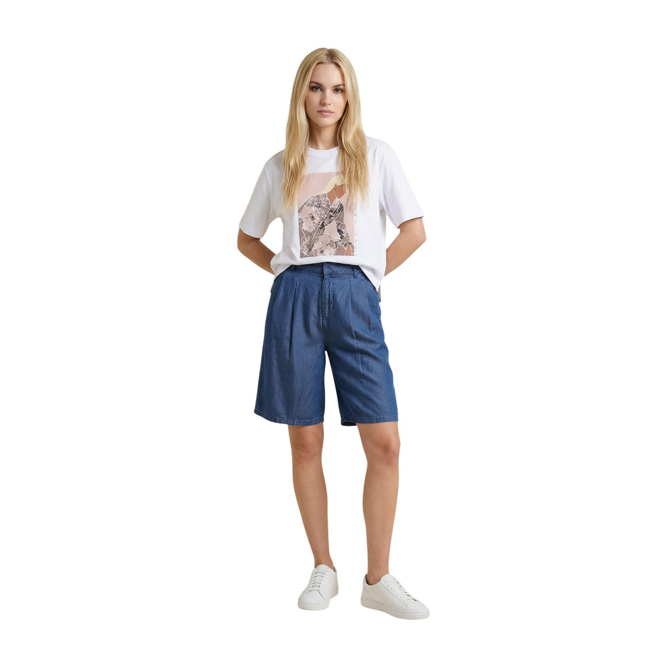 Only T-shirt Dames Beige
