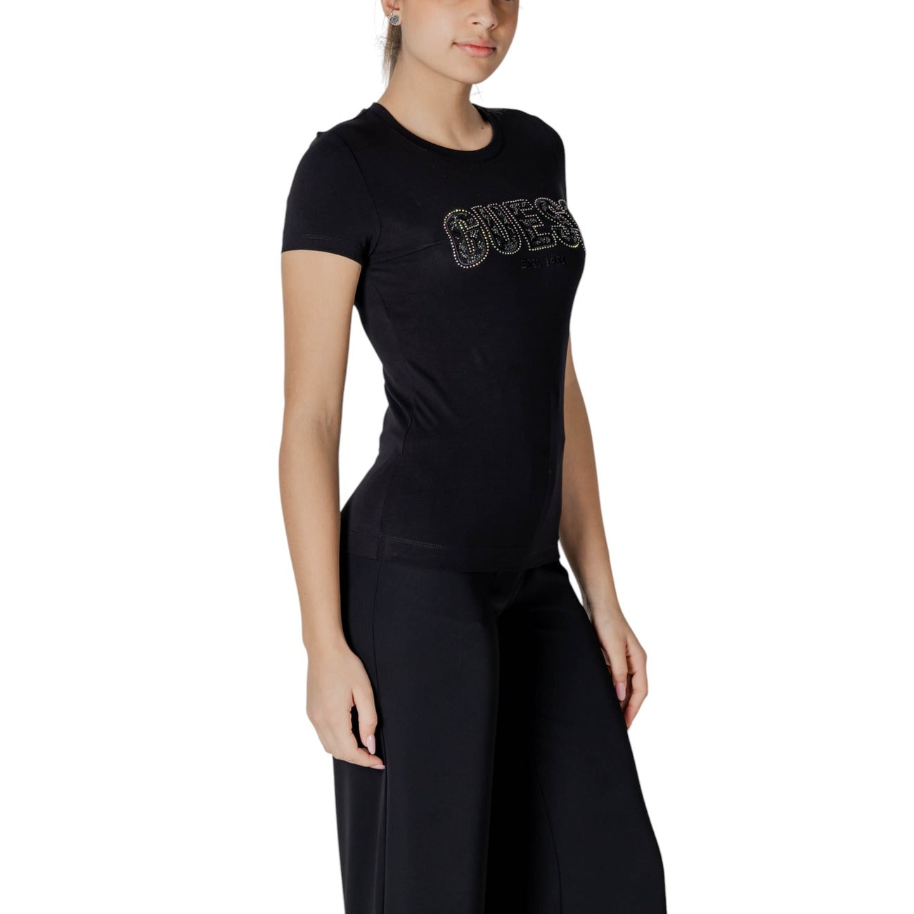 Guess Strass T-shirt Dames Zwart
