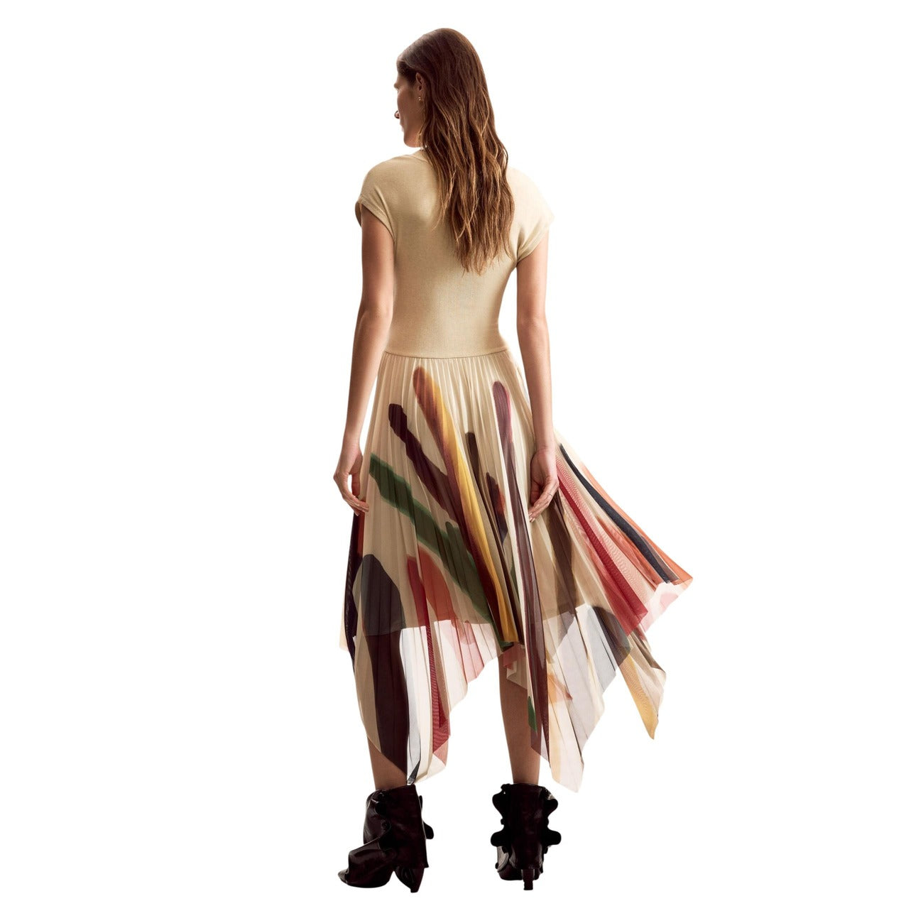 Desigual Print Jurk Dames Beige