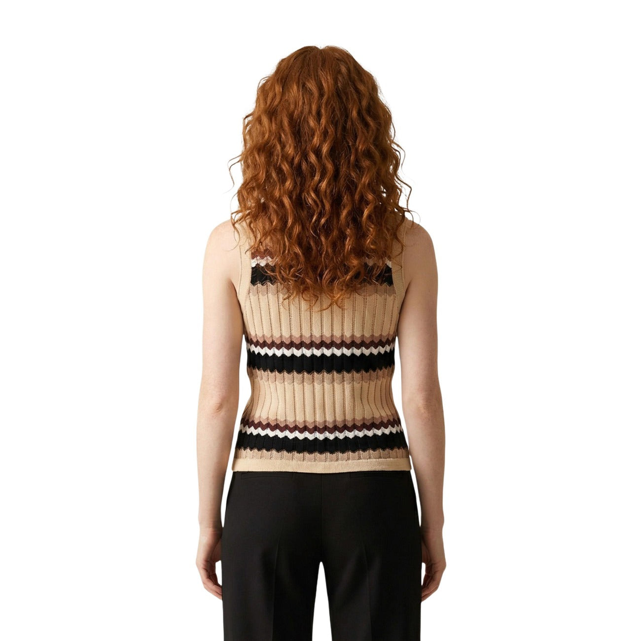 Artigli Gestreepte Top Dames Beige