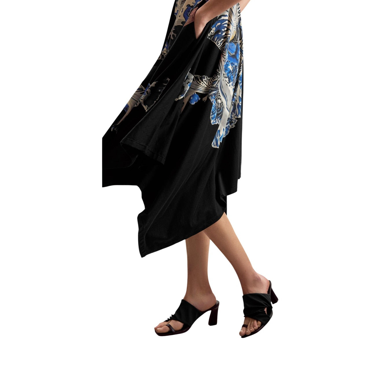 Desigual Epaullet Bloemenjurk Dames Zwart