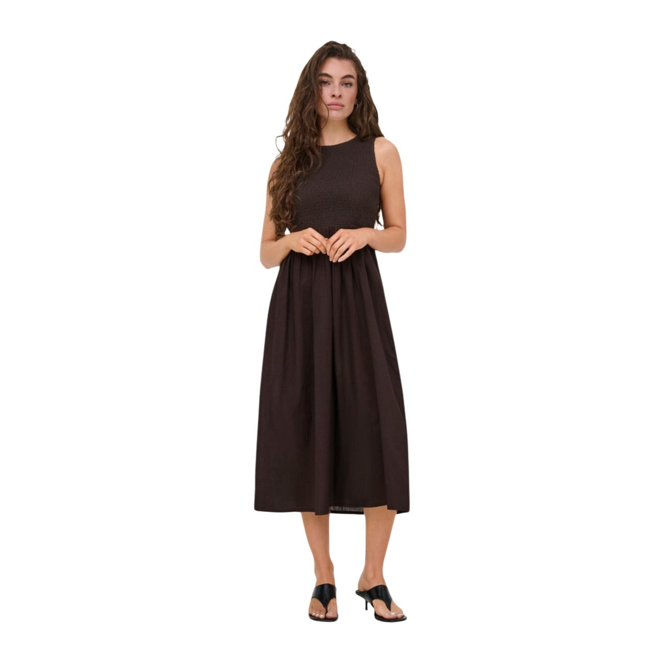 Jacqueline De Yong Elegante Jurk Dames Bruin