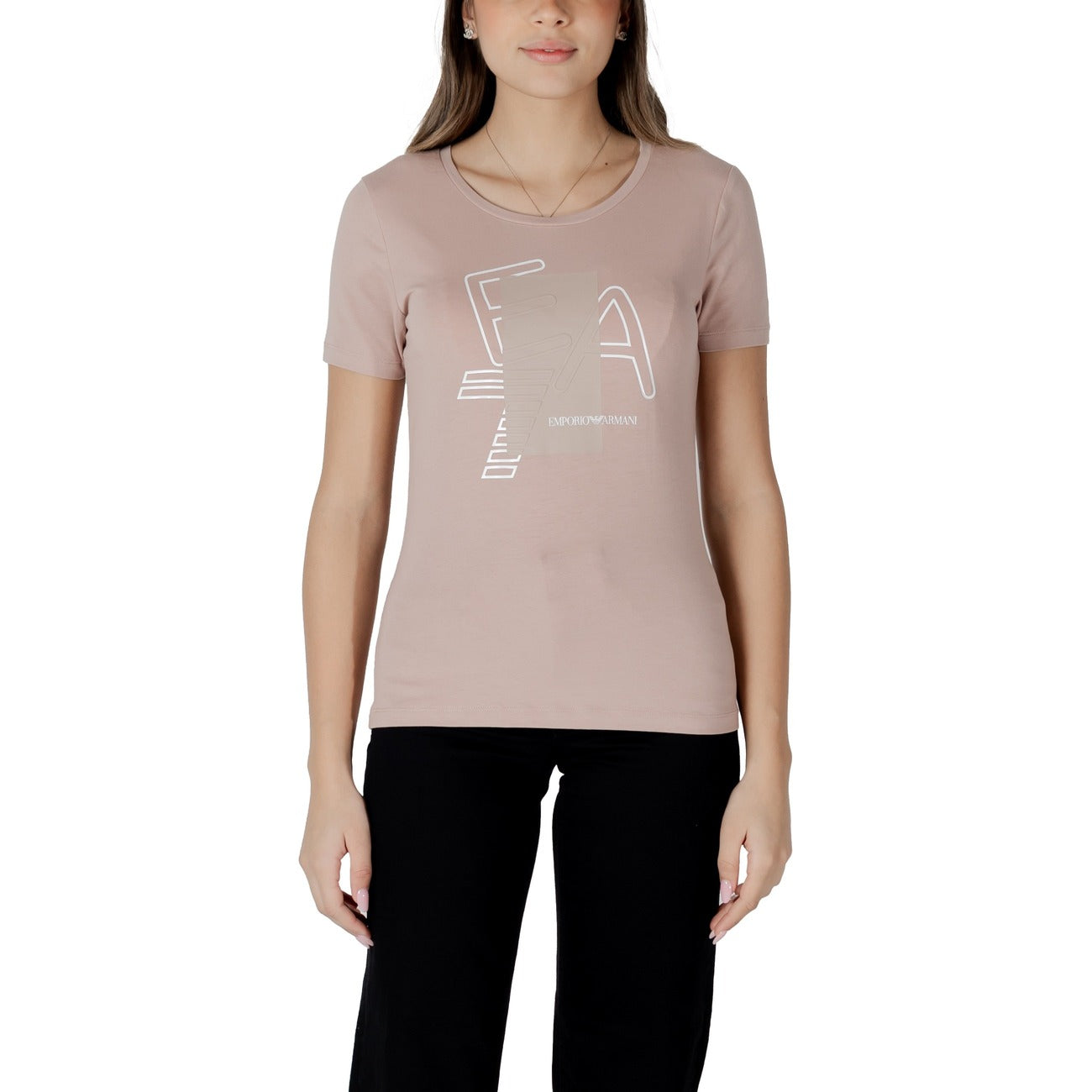 EA7 Emporio Armani Print T-shirt Dames Zwart