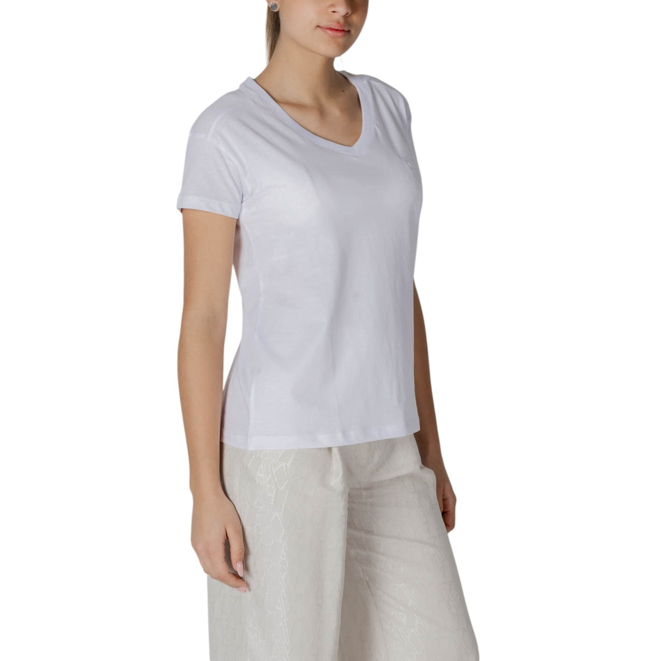 Armani Exchange V-hals T-shirt Dames Wit