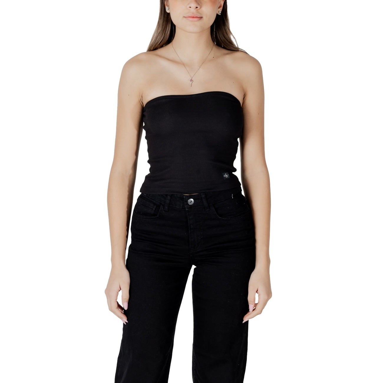 Calvin Klein Jeans Gestreepte Mouwloze Top Dames Wit